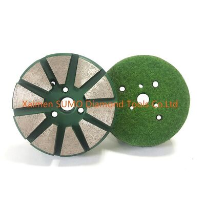 3 inch 10 double arc Segments Velcro Backed concrete grinding disc for Stonekor concrete grinder